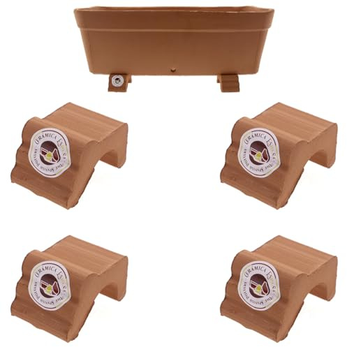 CERÁMICA ESPAÑA | Soporte macetas | Pack x4 - Modelo J04 | 5x6.5x4 cm