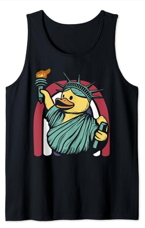 Statue of Liberty Rubber Duck New York Duckling Tank Top