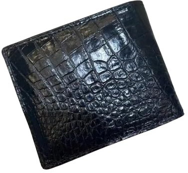 Generic HF-01742 Herren-Geldbörse, echtes Krokodilleder, klassisch, schwarz, 11 cm (Länge) x 9 cm (Höhe) x 2 cm (Tiefe), Schwarz, Schwarz , 11cm (Length) x 9cm(Height) x 2cm(Deep), Mode und Freizeit