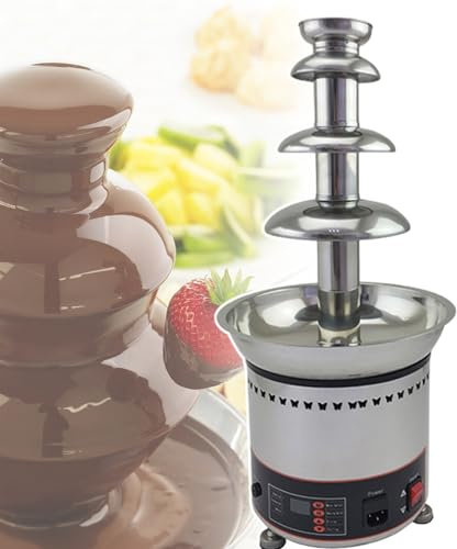 Tabletop Chocolate Fountain Machine,for Parties Weddings and Parties,Adjustable Temperature 0-150°C, with Led Digital Display,4tiers-110V