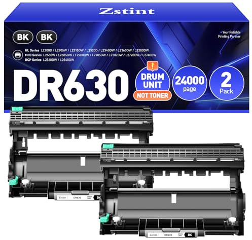 DR630 trumenhet (inte toner) 2-pack ersättning för Brother DR-630 bildtrumma kompatibel med HL-L2380DW HL-L2320D HL-L2340DW DCP-L2540DW MFC-L2700DW MFC-L2720DW HL-L2360DW HL-L2300D HL-L2305W skrivare