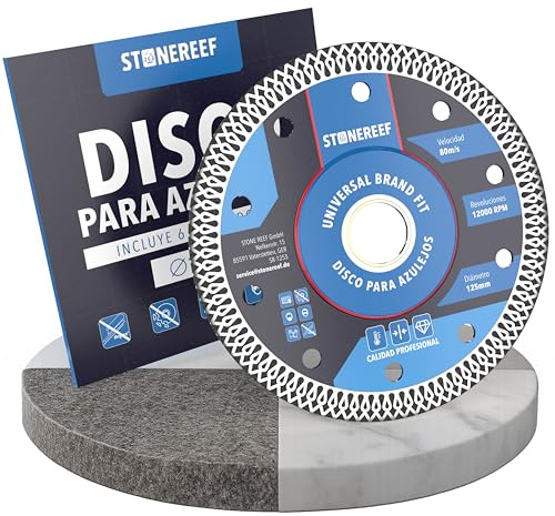 Disco da taglio diamantato 125 mm [125 × 22,23 mm] – Disco da taglio per smerigliatrice angolare – Disco da taglio per pietra, piastrelle, granito, marmo, ceramica e pietra naturale, durevole in