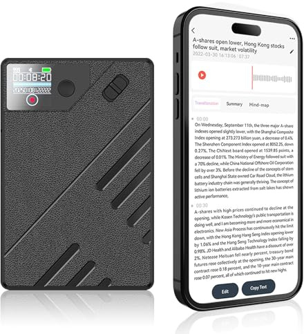 UAPPO AI röstinspelare ultratunn inspelare stöder ChatGPT Transkription Sammanfattning Översättning Stöder 112 språk 64 GB perfekt för möten lektioner samtal