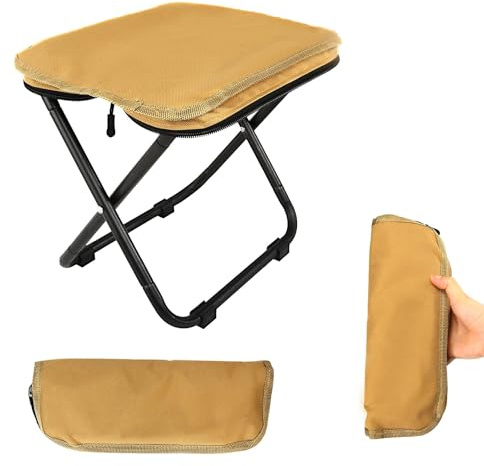 YGKYMVW Campingpall, bärbar hopfällbar pall vikbar campingpall mini hopfällbar pall lätt sits vikbar pall med förvaringspåse, mini camping pall trädgårdspall för resor vandring fiske strand