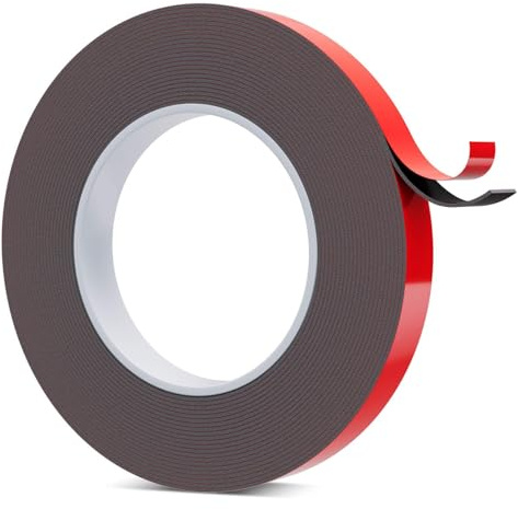 QUTIASE Cinta Doble Cara Extrafuerte 15mm Ancho x 8 Metros, Cinta Adhesiva Doble Cara Extrafuerte Impermeable, para Pared Montaje, Tiras Led, Colgar Cuadros, Azulejos, Coche