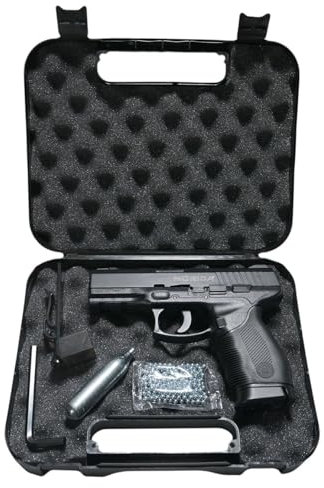 Pack Kit Pistola de Aire Comprimido CO2 Norica NAC 1701 Calibre 4.5 <3,5J Replica Taurus 24/7 [dispara Bolas | Cargador 21 Bolas BB]