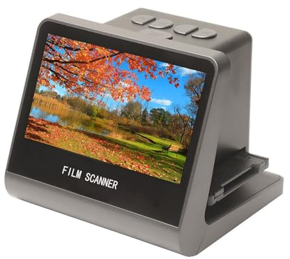 Annadue Film- och Glidskanner med 5in LCD -skärm, för 135 Film (36 * 24mm)/126KPK/110/Super8/Slide to Digital JPEG Photos, Support PC Compute TV för Vista/7/8/10