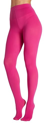 Seidiva Collant Femme Opaque 80 Deniers, Collants Mat Plus de 25 Couleurs Unies, Doux et ultra Extensible, Rose fushia L-XL