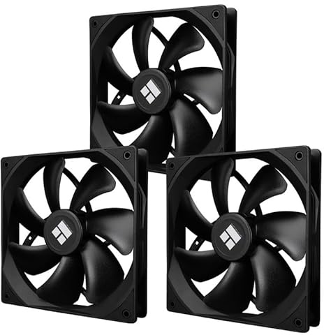 TR-Thermalright TL-C14C X3 140 mm CPU PWM-fläkt, tyst kylning 1500 varv/min, svart CPU-fläkt 3-pack, stor luftvolym 75,8 CFM