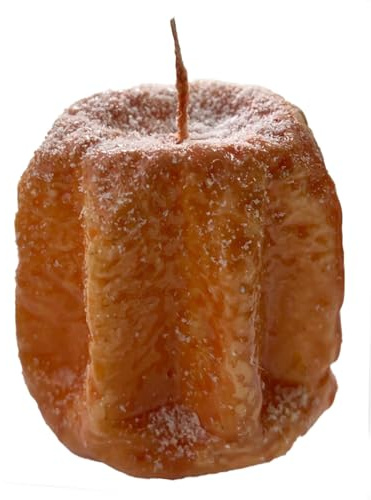 Cereria Di Giorgio - Candela a Forma di Pandoro - Color Caramello - Diametro 9 cm Altezza 9 cm - Artigianale - Idea Regalo Natale