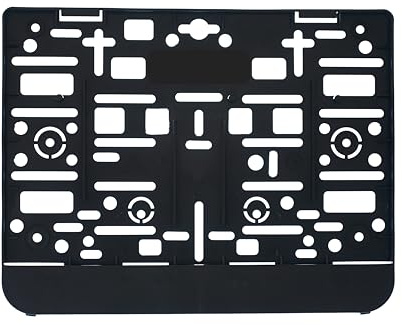 1x Kennzeichenhalter (Für at Österreich) für Kennzeichen im Format 300 x 200 mm 30 x 20 cm (für LKW, PKW und Traktoren) (30x20 Schwarz Unlackiert)