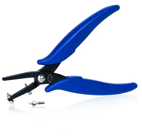 SPEEDWOX Metal Hole Punch Pliers for Jewelry 1.5 mm Diameter Round Hole Sheet Metal 0.5 mm Thick 6 Inches Precision Fine Pliers Jewelry Making Tool Craft Beading Hobby