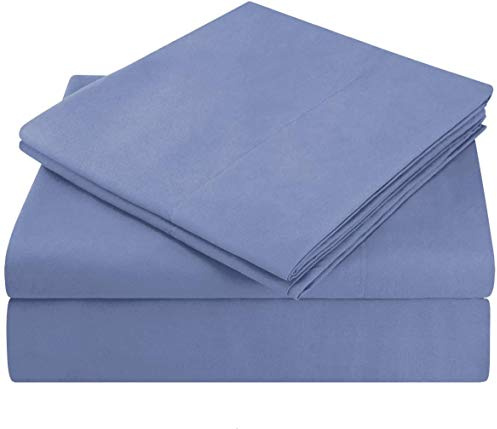 5 PCS Supersoft & Smooth 100% Pure Egyption Cotton Bed Sheet Set 800 Threat Count Premium Bed Sheet Set Bed Sheets Split Queen Sheets Blue Hydrangea Fits Mattress Upto 18'' Deep Pockets