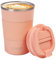 SUNTQ Kaffeebecher to go Thermo aus Edelstahl 380ml Thermobecher mit Gummierte Manschette Doppelwand Isoliert - Kaffeetasse mit Auslaufsicherem Deckel Wiederverwendbar Rosa