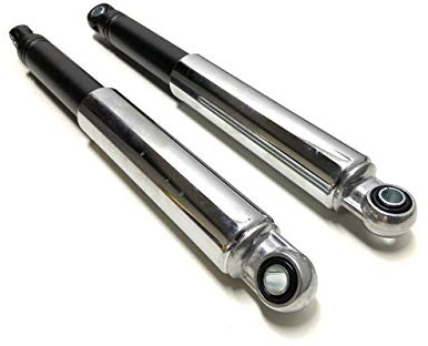 Stoßdämpfer Set Hinten 290mm Schwarz Chrom passend für Simson S50 S51, Vespa Piaggio Bravo, Puch Maxi, Sachs, Zündapp, Mofa Moped Mokick Oldtimer - Hochwertige Federbeine in erstklassiger Qualität