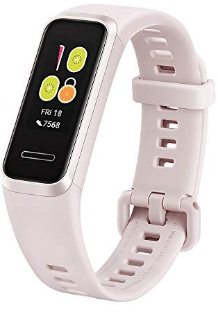 HUAWEI Band 4 Smart Band, Fitness Activities Tracker with 0.96 Color Screen, 24/7 Continuous Heart Rate Monitor, Sleep Tracking, 5ATM Waterproof, up to 6 Days of Usage Time, Sakura Pink (Renewed)
