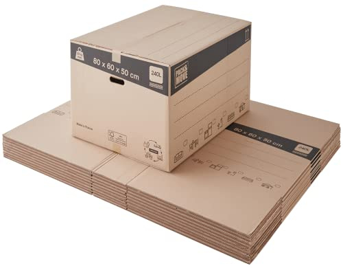 Pack and Move - Förpackning med 30 flyttlådor XXL - 80 x 60 x 50 cm - förstärkta handtag - 3 självhäftande erbjudanden