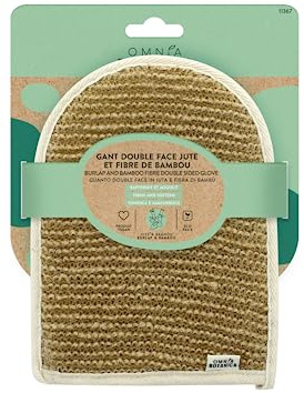 OMNIA BOTANICA - Guanto esfoliante double face juta e bambù - Pulisce ed esfolia in profondità - Guanto da massaggio per il corpo - Guanto da bagno - Spa - Esfoliazione intensa