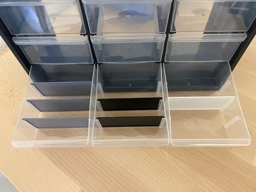 30 Stück Trennplättchen Trennwand Groß passend für Stanley Kleinteilemagazin 1-93-978/981 (Schwarz)