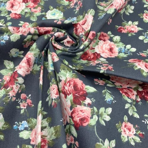 EDGEAM 50x156cm Vorgeschnittene Baumwollstoff Stoffe zum Nähen Baumwollstoff Meterware Dekostoff DIY Stoff Nähstoffe (Dunkelgrau)