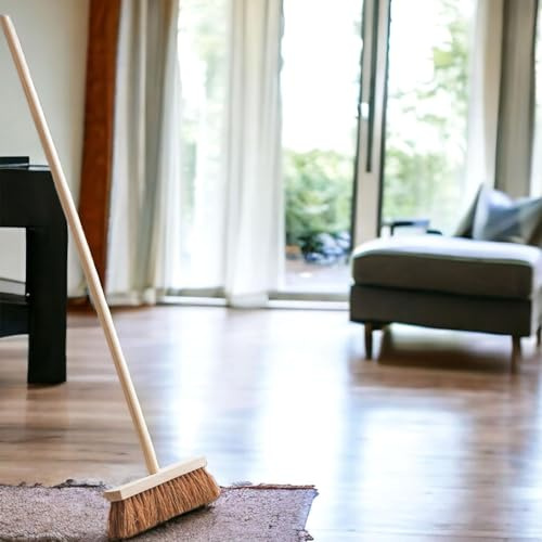 Wooden Broom Handle Stick Replacement Wood Handle Heavy Duty Durable Wood Broom 48 inces (120 cm) Long Mop Handle 1/8 (28/29mm) Diameter Broomstick Wooden Pole Only (Pack of 2)