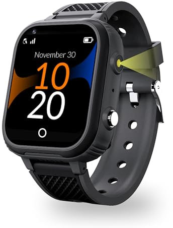 Robin Watch K1 – Reloj Teléfono 4G GPS para Niños | Llamadas Seguras, Chat, SOS, Modo Clase, Batería 2-3 Días, Linterna, Podómetro, App Familiar Robin, Sin Juegos ni Redes Sociales (Sin SIM, Negro)