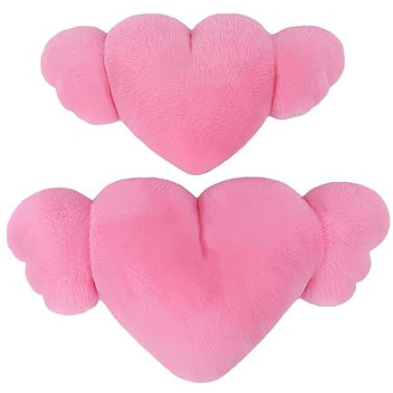 Cuscino Per Il Collo A Forma Di Cuore Per Sedile Di Guida - Cuscino A Forma Di Cuore Con Ali, Cuscino A Forma Di Ali D'angelo - 2 Cuscini In Peluche A Forma Di Cuore Con Ali, Cuscino Per Auto