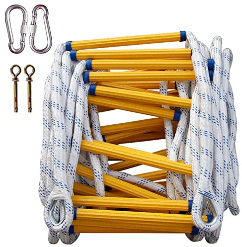KIUYTQQ Échelle de sécurité, échelles d'évacuation d'incendie à Domicile, échelle de Corde Ignifuge, échelles de Corde de sécurité d'urgence, échelles de sécurité Lourdes/échelle de corde/10M