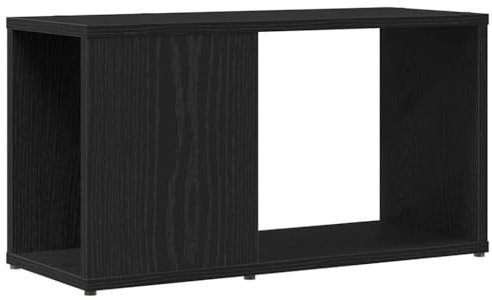 Homgoday Mobile Porta TV Rovere Nero 60x24x32 cm in Legno Multistrato, Mobile Porta TV Mobiletto Basso per TV per Tavolino da Salotto Industriale Supporto TV Soggiorno