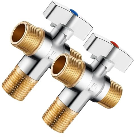 Lot de 2 valves d'arrêt quart de tour 1/2 PexF1807 OD Compression pour toilettes et robinets Usage quotidien décontracté