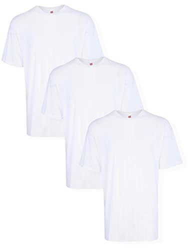 Hanes Men's Tagless ComfortSoft Crew Undershirt, White, 5X-Large/Tall (Pack of 3)