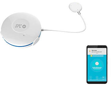 SPC Eluvio - Capteur de fuites d'eau Intelligent Wi-FI Compatible avec Google Home et Amazon Alexa, Blanc