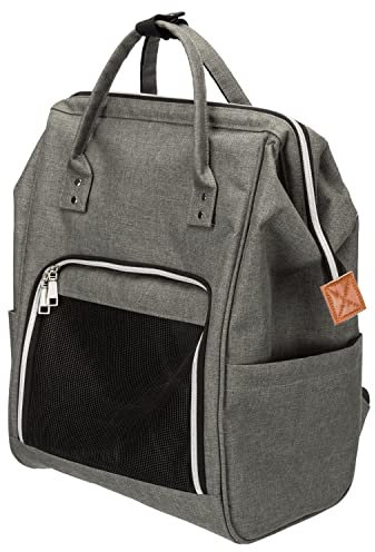 TRIXIE Hunde-Rucksack AVA - Metallverstärkung für Formstabilität - von Oben und vorne zu öffnen - Außentaschen - Kurzleine - herausnehmbare Bodenplatte - 32 x 42 x 20 cm - bis 10 kg - 28840