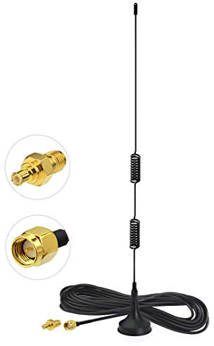 Bingfu Dual Band 978MHz 1090MHz 6dBi Magnetic Base SMA Male MCX Antenna for Aviation Dual Band 978MHz 1090MHz ADS-B Receiver RTL SDR Software Defined Radio USB Stick Dongle Tuner Receiver