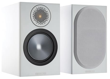 Monitor Audio Bronze 50 6G | Colour: White | Compact Speakers | Pair | Stereo & Home Cinema | Shelf Speakers | 2-Way | 8 Ohm | 80 Watt | Magnetic Cover | Bass Reflex | Passive
