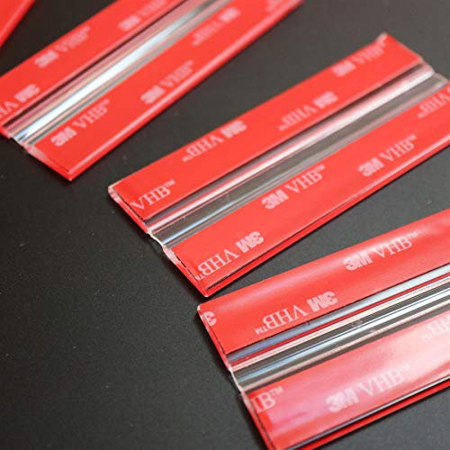 Caterpillar Red 4x 100 mm Flex-Scharniere mit niedrigem Profil - Kein Klebstoff erforderlich, Selbstklebend. Transparente, durchgehende Klavierscharniere aus Acryl