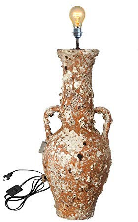 Lámpara Vesubio MD51 98x32cm con vida marina. Ánfora basada en las de tipo Dressel 2-4 con base plana con origen en la famosa ciudad de Pompeii (Pompeya) en el sur de Italia.