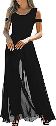 Conjunto de pantalones de negocios sin tirantes de cuello redondo y largo para mujer, Conjunto elegante de boda, mono de malla de cintura alta, conjunto de Pantalones rectos de boda (Negro,L)