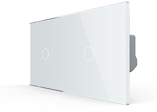 LIVOLO Kombination zwei Lichtschalter Touchschalter Unterputz UP Komplettset mit Glasblende in Weiß