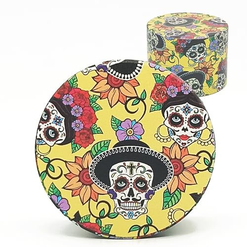 Grinder Metalico URBAN CREW 50mm Ø | Cuchilla ultra afiladas | Diseño Calavera Mexicana Impresión Premuin 360º | Grinder 4 piezas De Aleación de Zinc para un Triturado Fino hierbas y especias.