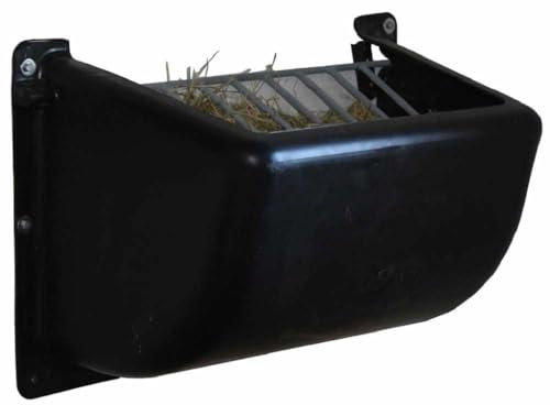 Brama-West Heuraufe Futterraufe Pferd Slow Feeder mit Fressgitter für ca. 8 kg Raufutter