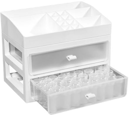 Ideen mit Herz Aufbewahrung für Diamond-Painting-Steine und -Zubehör | Organizer zum Sortieren | Aufbewahrungssystem-Box | Maße: 26cm x 18cm x 20,8cm | Bastel-Koffer für Ordnung