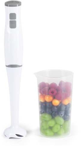 GOURMETmaxx Blender & Smoothie Maker con lame solide in acciaio inox, frullatore elettrico con ciotola miscelatore da 700 ml e ciotola miscelatore rimovibile, design compatto con manici antiscivolo