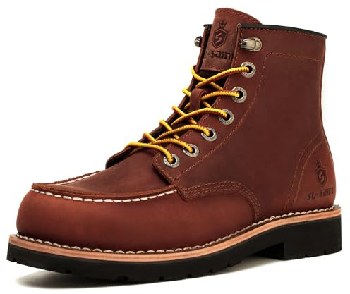 SL-Saint Hechas Mano Para Hombre Suaves Puntera Moc Botas Auténtico Ribete