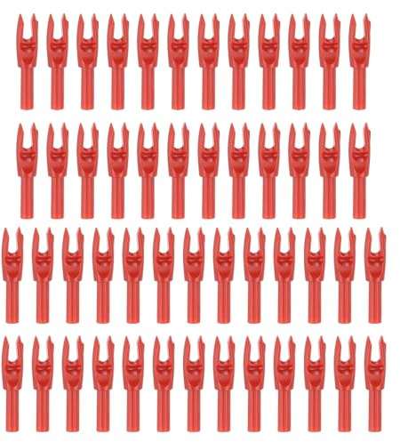 PATIKIL Frecce per Tiro Arco Nocks 4,2mm 0,165, 50pz Inserto Nock Frecce di Ricambio per Frecce Caccia Arco Composito Arco Ricurvo, Rosso