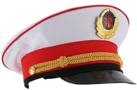 Militär hatt justerbar militär armémössa toppad hatt officer hatt för sjöman marin amiral halloween cosplay kostym tillbehör