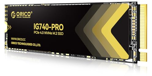 ORICO Industrial SSD 2TB M.2 NVMe SSD, PCIe 4.0 Drive with 7450MB/s Read Speed, TLC NAND, Advanced Data Security and Innovative Heatsink, for Industrial PC, Personal Laptop and PS5 - IG740PRO