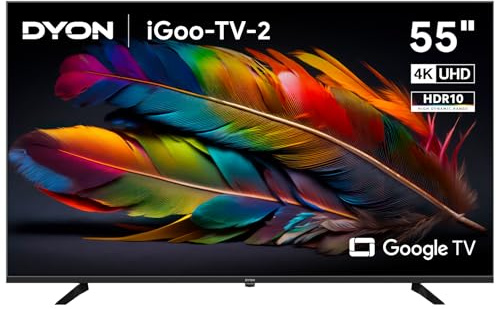 DYON iGoo-TV 55U-2 – 55 Zoll (139 cm) 4K Ultra-HD Smart TV mit Google TV, HDR10, Triple Tuner (DVB-S2/C/T2), WLAN, Bluetooth, Google Assistant, Netflix, Prime Video, [Modell 2025]