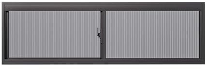 Finestra a tramoggia per seminterrato, in alluminio nero, isolata, per illuminazione e ventilazione, rettangolare, montaggio a incasso, 100 x 50 cm