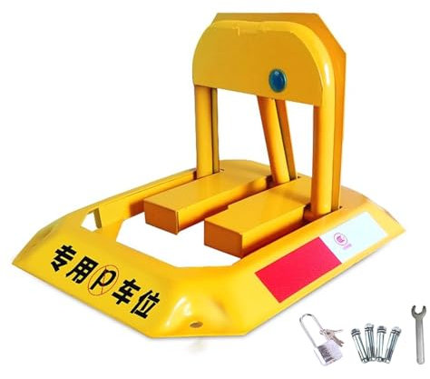 Borne de stationnement pliable verrouillable, barrière robuste en acier laminé à froid pour une protection sécurisée du garage et de l'espace de stationnement